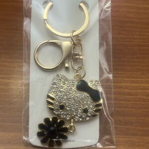 Gold and Black Hello Kitty Keychain